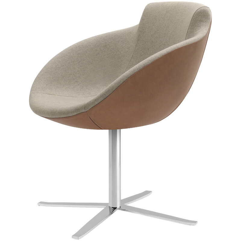 Busetto P266R Modern armchair with metal swivel base, available chromed or black colour 1