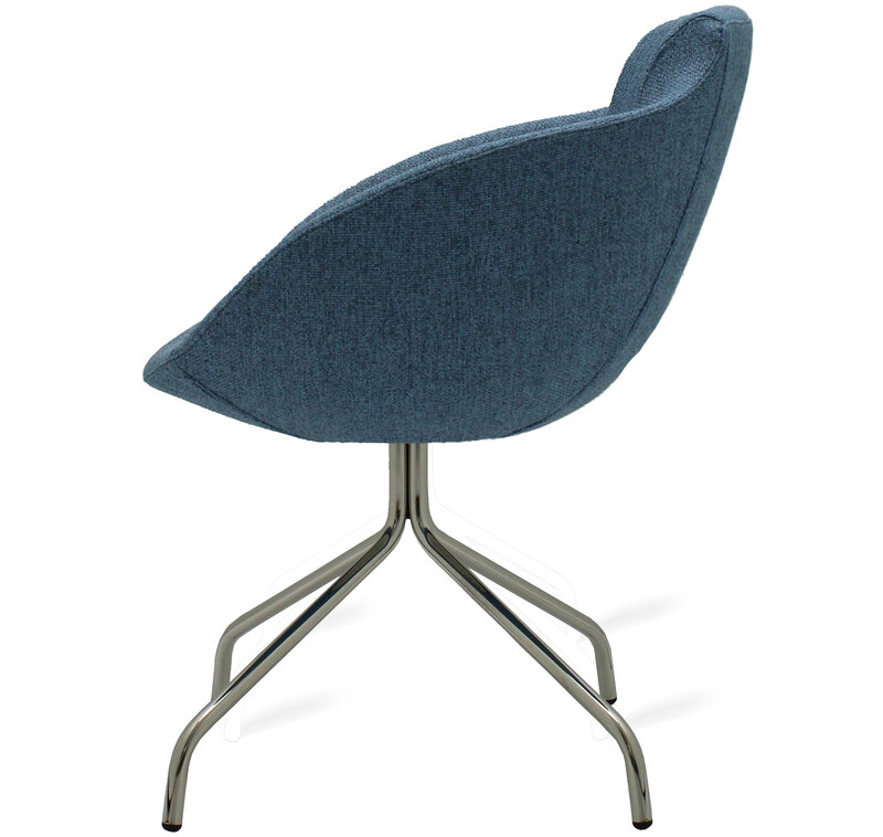 Busetto P266P Modern armchair with metal fix base, available chromed or black colour 2