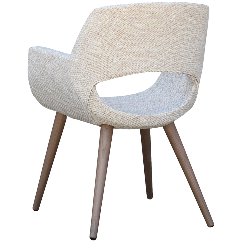 Busetto P270 Modern armchair with ash wood legs, available in a choice of finishes 3