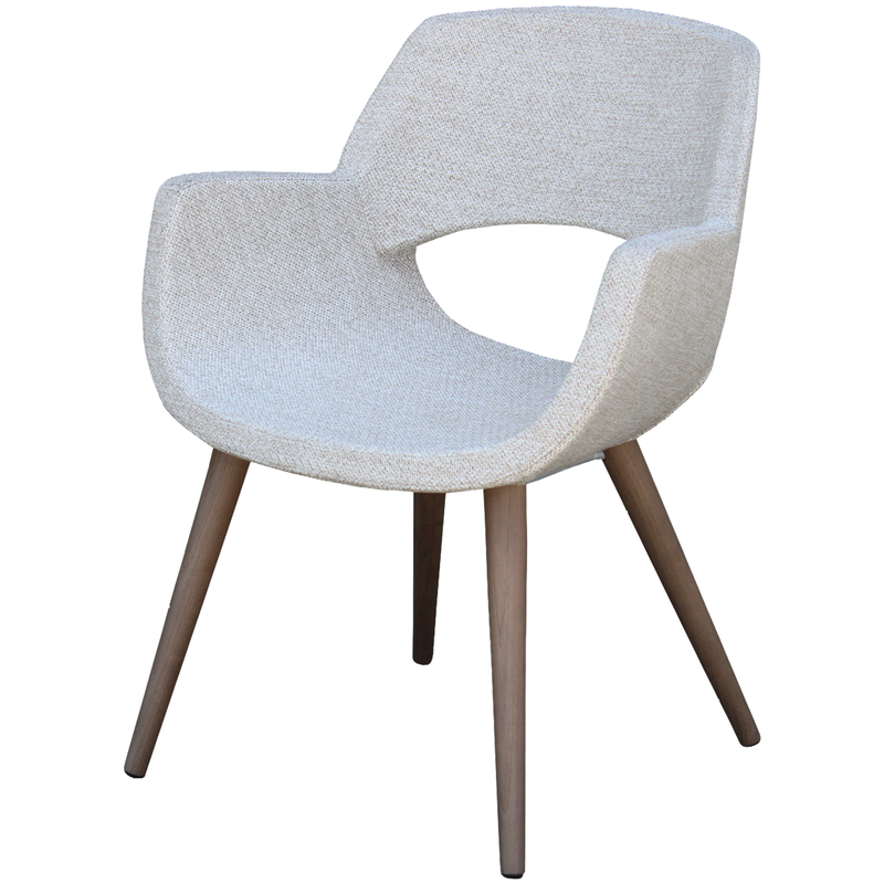 Busetto P270 Modern armchair with ash wood legs, available in a choice of finishes 1