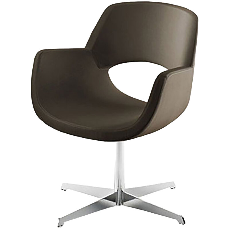 Busetto P270R Modern armchair with metal swivel base, available chromed or black colour 1