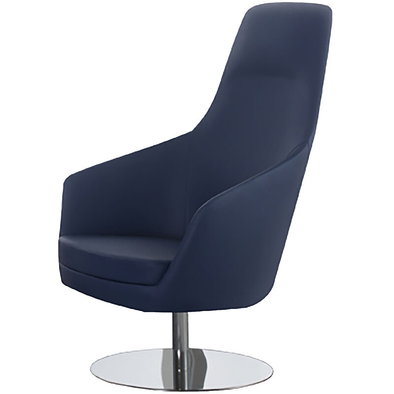 Busetto P280D Modern lounge armchair with metal swivel base, available chromed or black colour 1