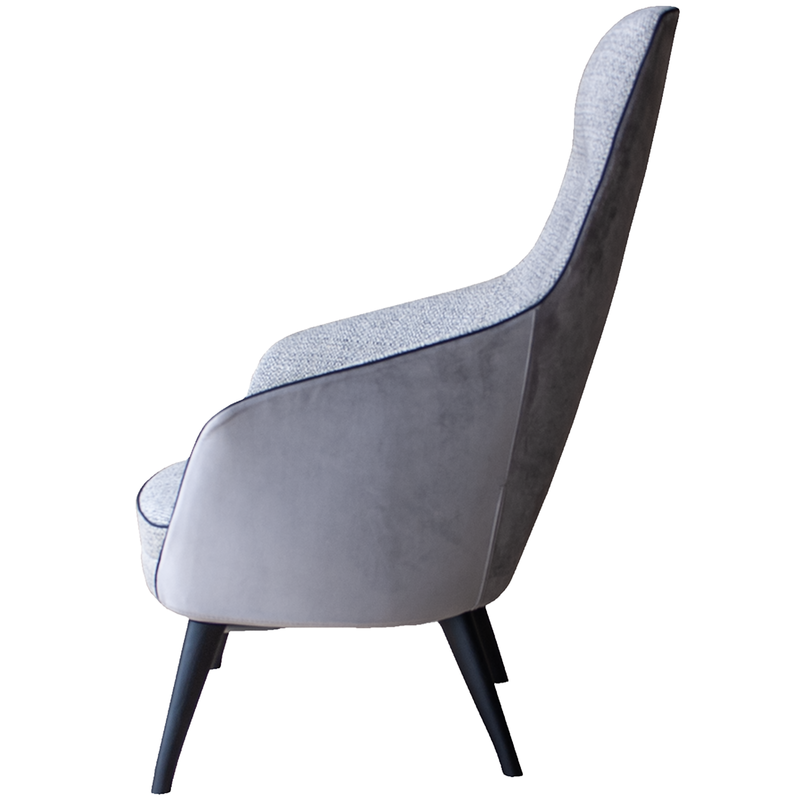 Busetto P280L Modern lounge armchair with ash wood base, available in a choice of finishes 2
