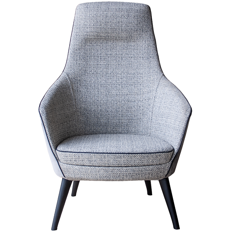 Busetto P280L Modern lounge armchair with ash wood base, available in a choice of finishes 3