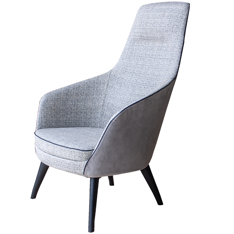 Busetto P280L Modern lounge armchair with ash wood base, available in a choice of finishes 1