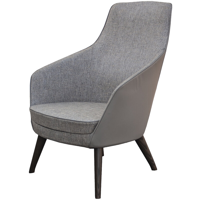 Busetto P280ML Modern lounge armchair with ash wood base, available in a choice of finishes 1