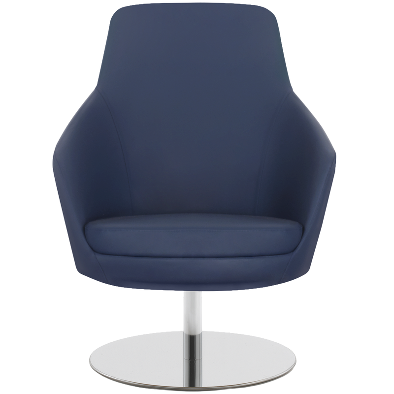 Busetto P280MD Modern lounge armchair with metal swivel base, available chromed or black colour 2