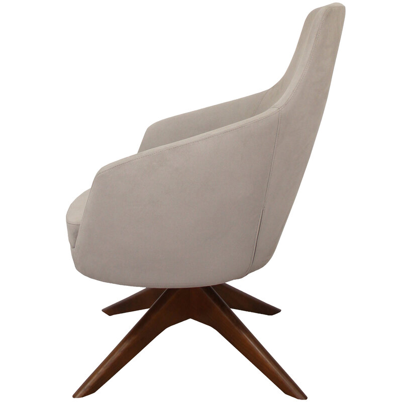 Busetto P280MG Modern lounge armchair with ash wood swivel base, available in a choice of finishes 2