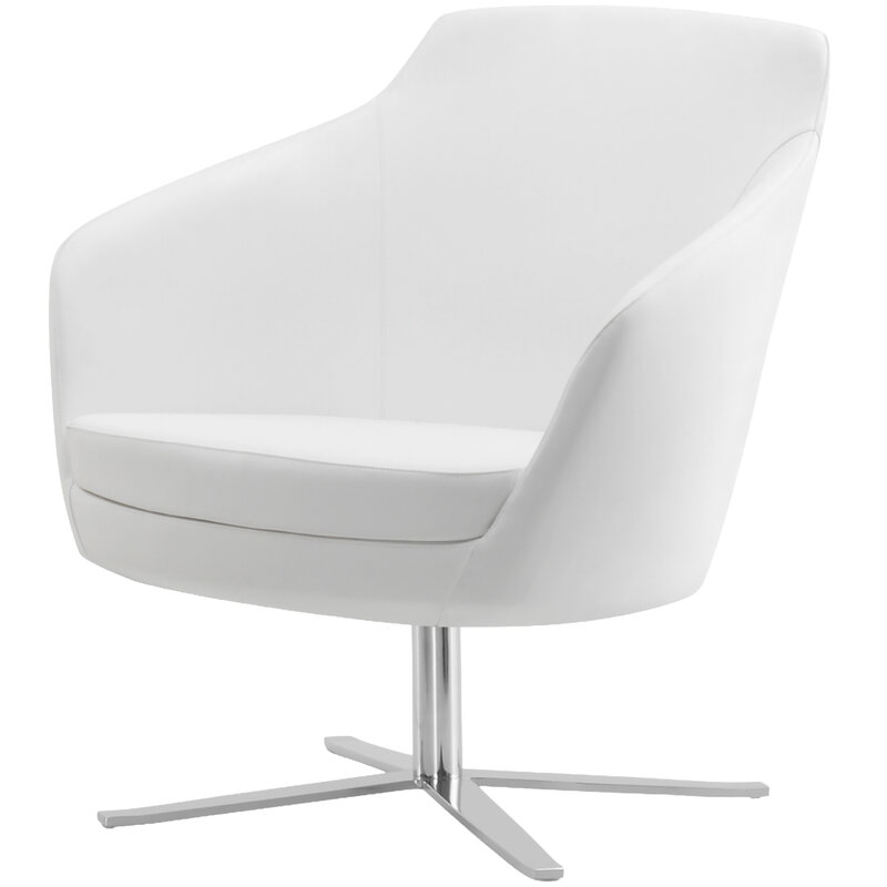 Busetto P280B Modern lounge armchair with metal swivel base, available chromed or black colour 1