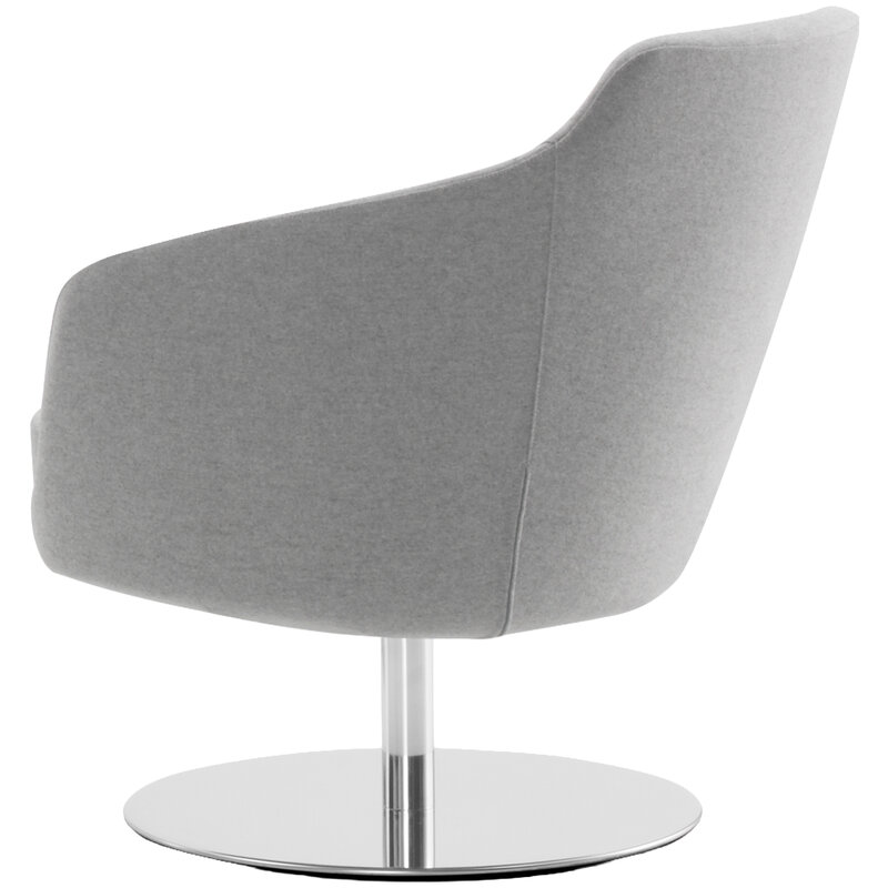 Busetto P280BD Modern lounge armchair with metal swivel base, available chromed or black colour 2