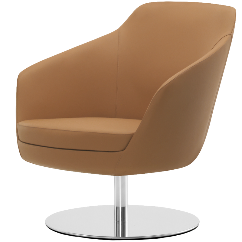 Busetto P280BD Modern lounge armchair with metal swivel base, available chromed or black colour 1