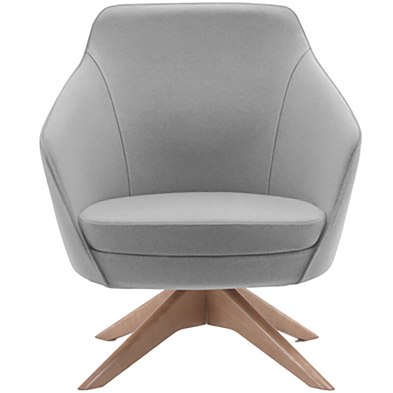 Busetto P280BG Modern lounge armchair with ash wood swivel base, available in a choice of finishes 1