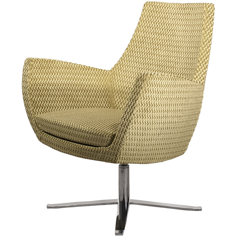 Busetto P282 Modern lounge armchair with metal swivel base, available chromed or black colour 1