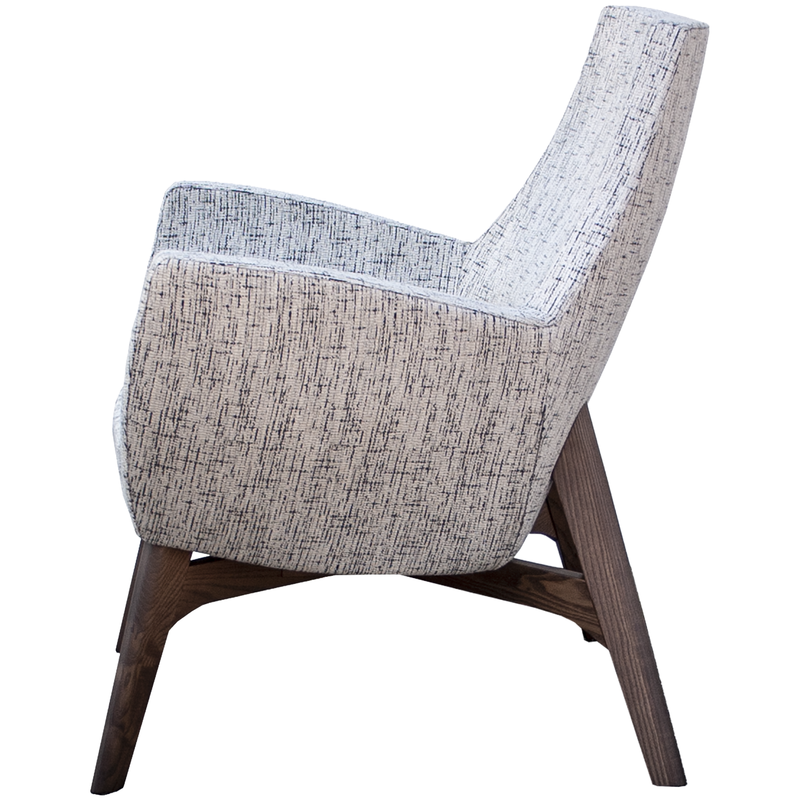 Busetto P282L Modern lounge armchair with ash wood base, available in a choice of finishes 3
