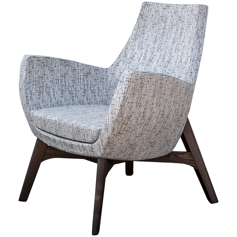 Busetto P282L Modern lounge armchair with ash wood base, available in a choice of finishes 1
