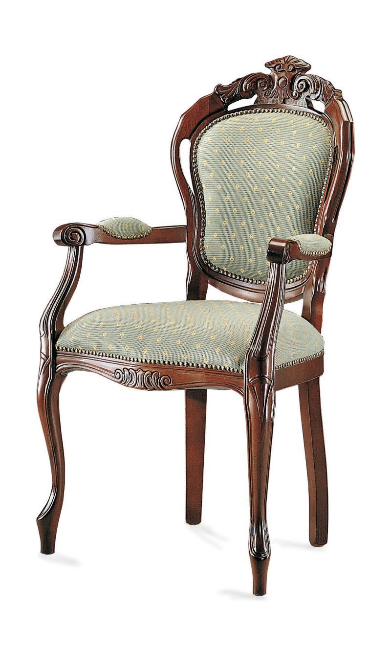 Busetto S674A Classical chair  with armrest in solid beech wood, available in a choice of finishes 1