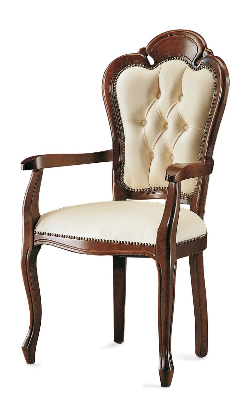 Busetto S678A Classical chair  with armrest in solid beech wood, available in a choice of finishes 1