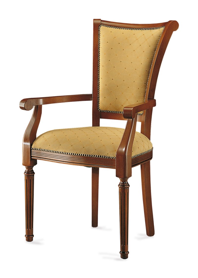 Busetto S701A Classical chair  with armrest in solid beech wood, available in a choice of finishes 1
