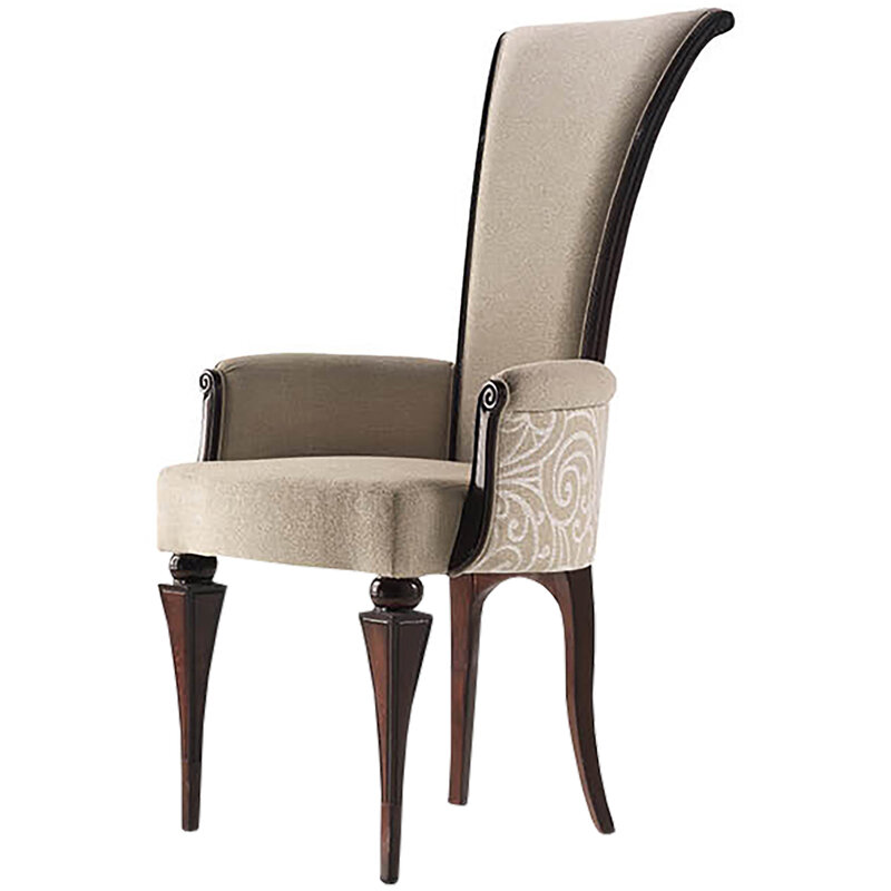 Busetto S755A Classical chair  with armrest in solid beech wood, available in a choice of finishes 1