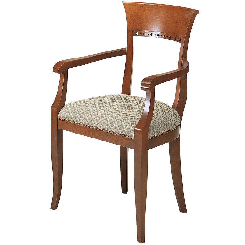 Busetto S605A Poltroncina con braccioli dal design classico in massello di faggio, verniciatura personalizzabile in tinte da campionario 1