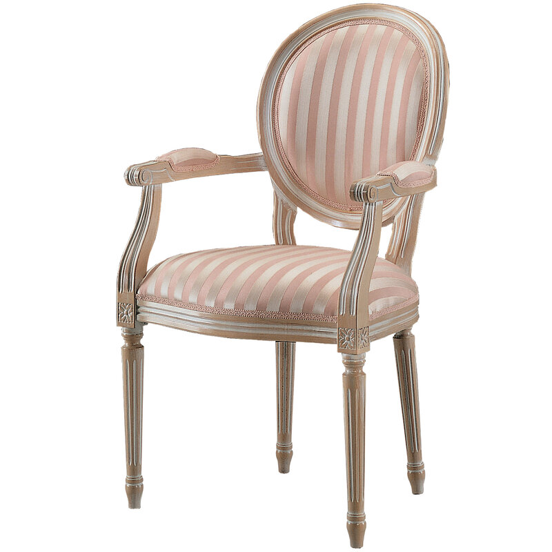 Busetto S662A Poltroncina con braccioli dal design classico in massello di faggio, verniciatura personalizzabile in tinte da campionario 1