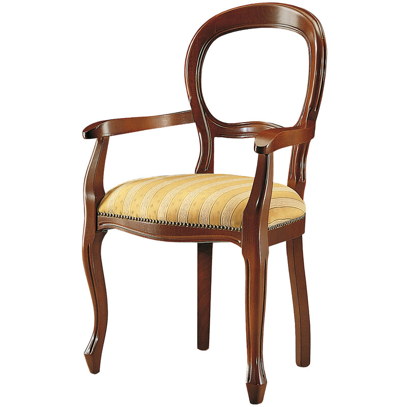 Busetto S666VA Poltroncina con braccioli dal design classico in massello di faggio, verniciatura personalizzabile in tinte da campionario 1