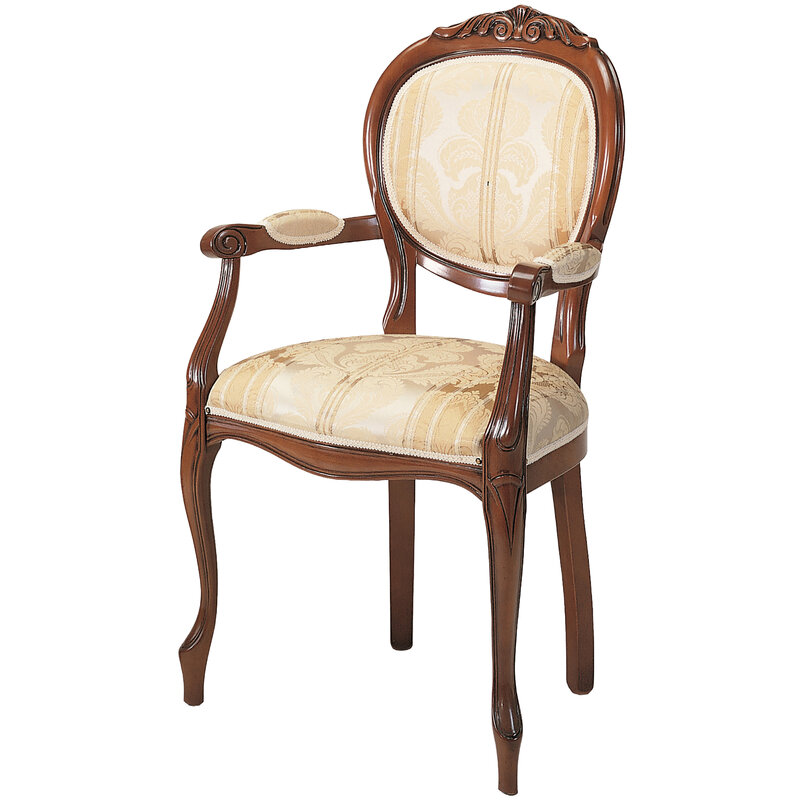 Busetto S670A Poltroncina con braccioli dal design classico in massello di faggio, verniciatura personalizzabile in tinte da campionario 1