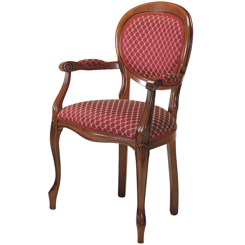 Busetto S671A Poltroncina con braccioli dal design classico in massello di faggio, verniciatura personalizzabile in tinte da campionario 1