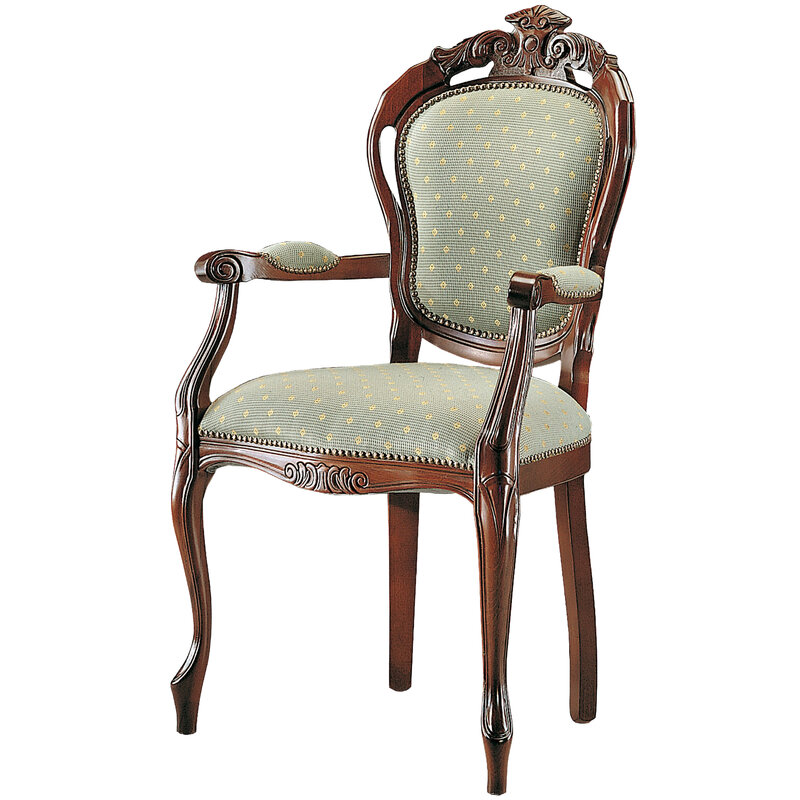 Busetto S674A Poltroncina con braccioli dal design classico in massello di faggio, verniciatura personalizzabile in tinte da campionario 1