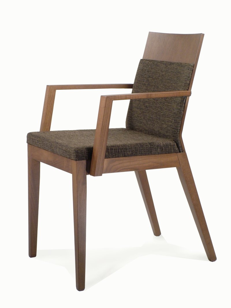 Busetto S098QA Contemporary chair with armrest made in solid ash wood, available in a choice of finishes 1