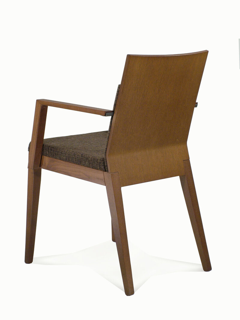 Busetto S098QA Contemporary chair with armrest made in solid ash wood, available in a choice of finishes 3