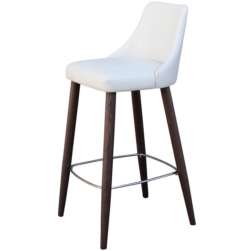 Busetto S025S Modern barstool with solid beech or ash wood legs 1