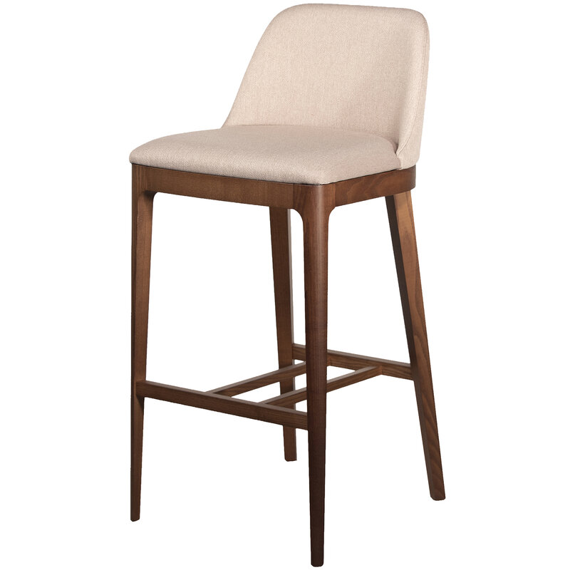 Busetto S030S Modern barstool with solid beech or ash wood legs 1