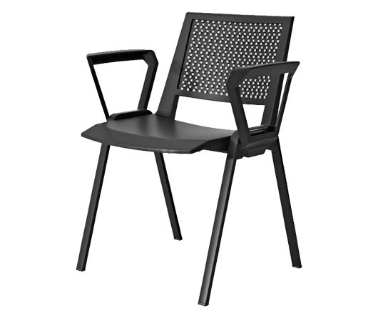 Busetto S534A <p><strong>ATTENZIONE: SEDIA DISPONIBILE PER ORDINI MULTIPLI DI 12 PEZZI.</strong> Sedia con braccioli dallo stile moderno con basamento in metallo cromato, nero o verniciato grigio chiaro 1