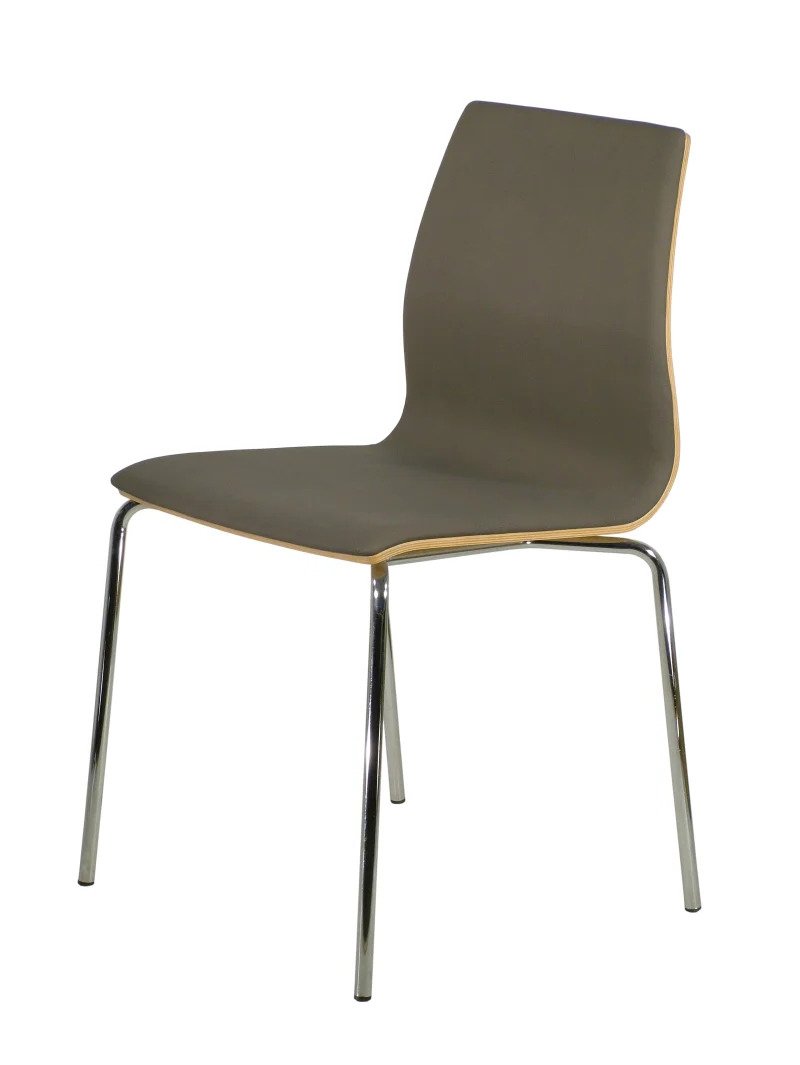 Busetto S470 Modern chair with chromed metal base 1