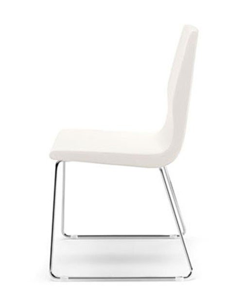Busetto S438 Modern chair with metal sled base, available in chromed or black colour finish 1