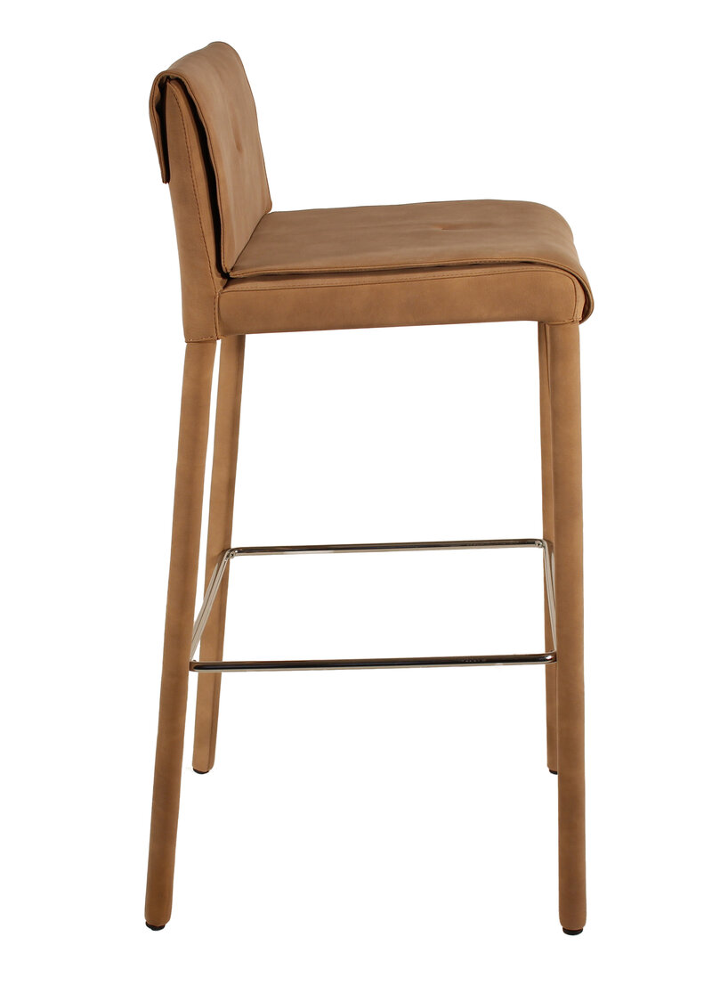 Busetto S458S Modern barstool with internal steel frame, fully padded (legs included) with flexible PU foam, upholstered in fabric, eco-leather or leather 2