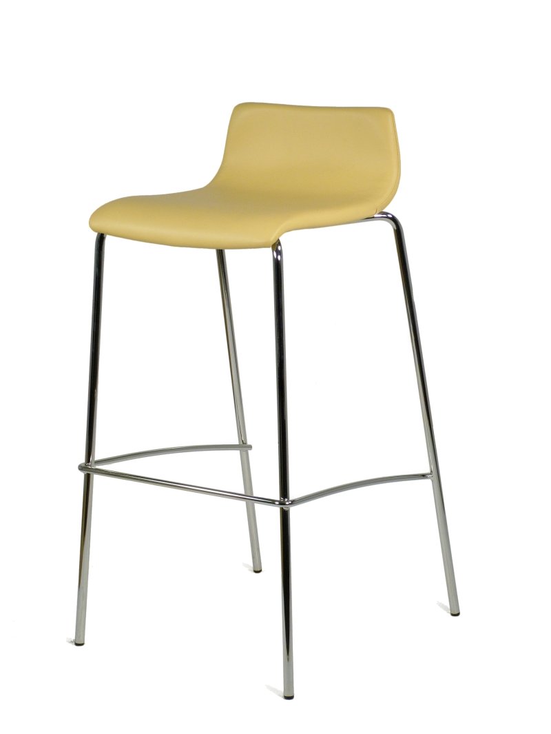 Busetto S407S Modern barstool with chromed metal base 1