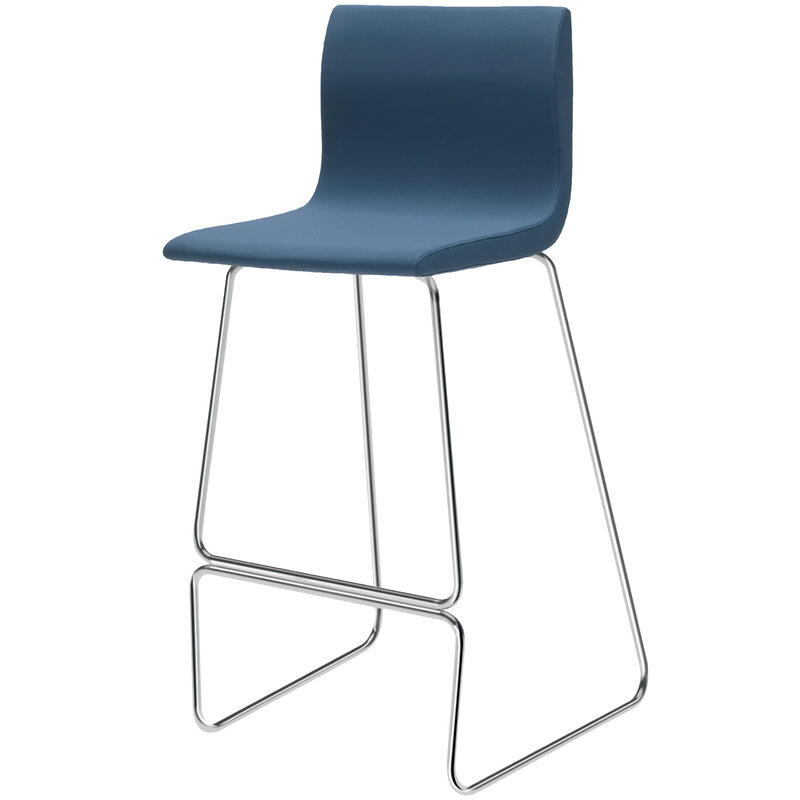 Busetto S438S Modern barstool with metal sled base, available in chromed or black colour finish 1