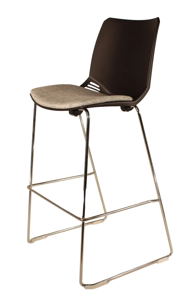 Busetto S510S Modern barstool with chromed metal base 1