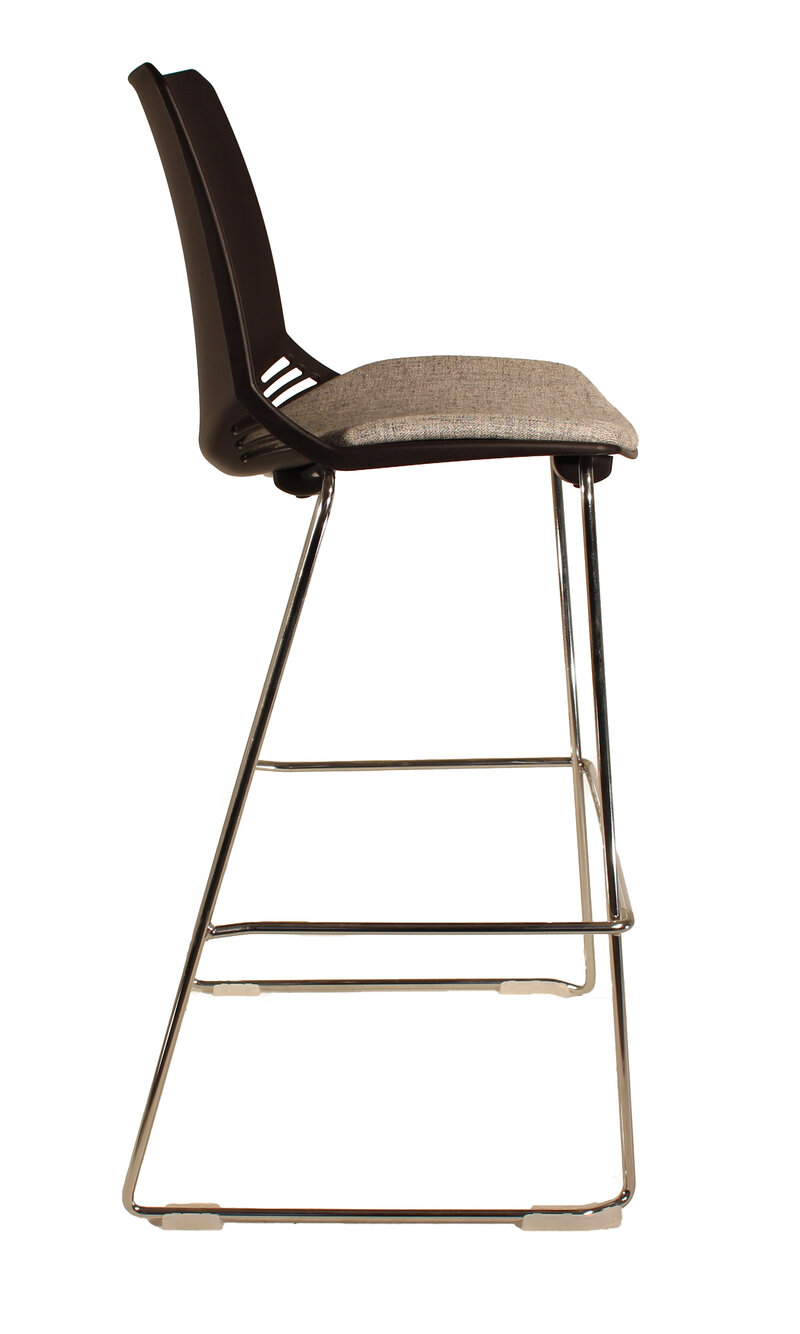 Busetto S510S Modern barstool with chromed metal base 2