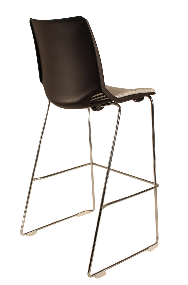 Busetto S510S Modern barstool with chromed metal base 4