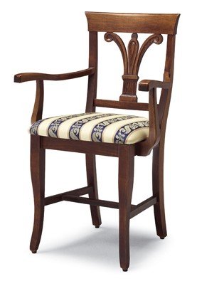 Busetto S982A Country style chair with armrest made in solid beech, available in a choice of finishes 1